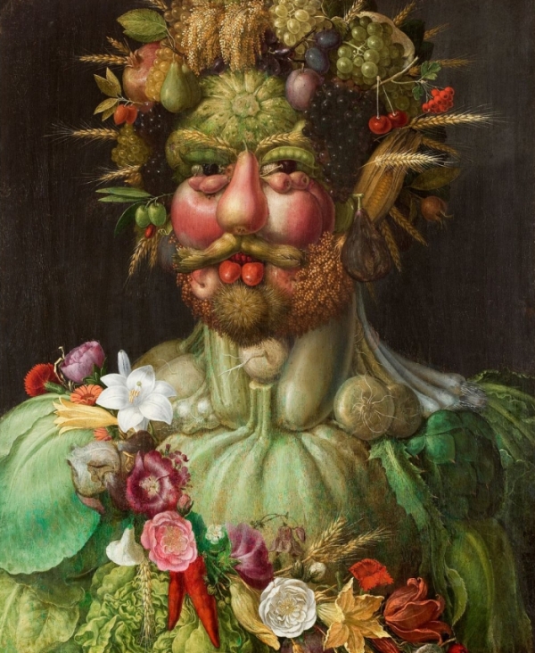 Giuseppe Arcimboldo: Második Rudolf német-római császár arcképe, 1590. Az első vegán festmény. Vajon mit szólt hozzá a császár?